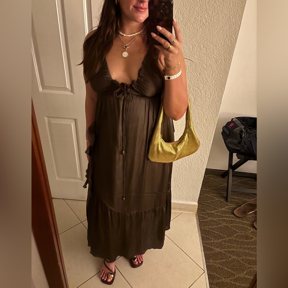 12th Tribe Mia Espresso Maxi Dress Size LL